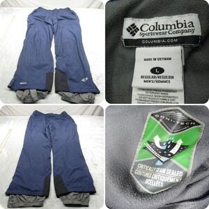 Columbia Snow Pants Mens Large Blue Bugaboo Omni Tech Waterproof Insulated 37x32